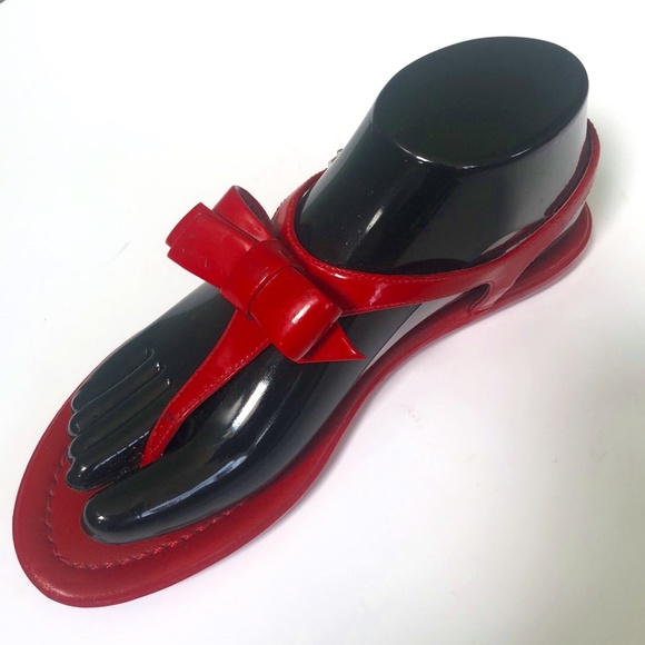 Prada Authentic Red Sandals Size 37.5 - Picture 1 of 16